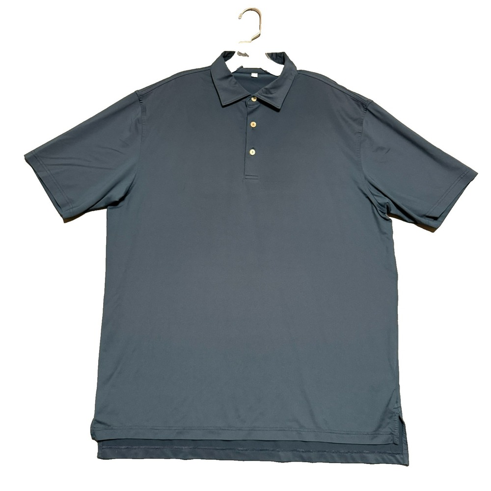 Peter Millar Golf Polo Shirt Mens L Blue Summer Comfort Preppy Old Money Sporty